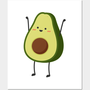 Kawaii Avocado Baby One-Piece Posters and Art